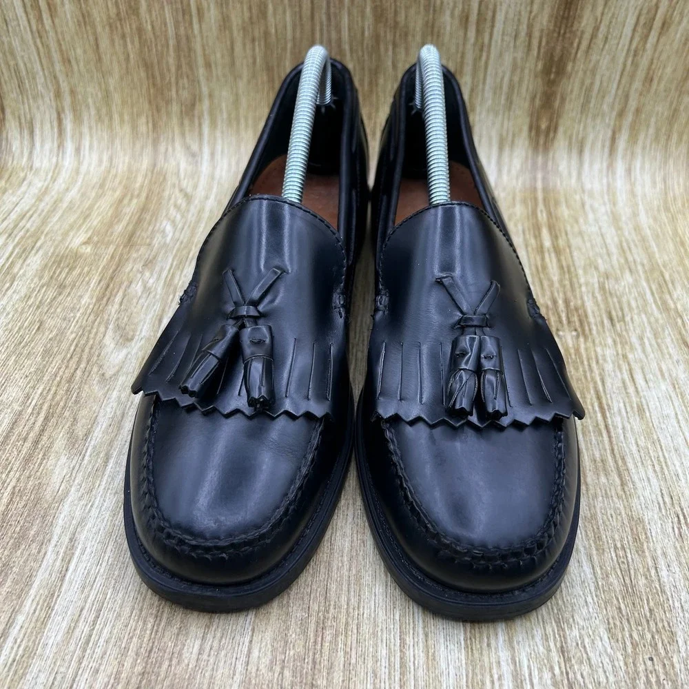 G.H. Bass Weejuns Marietta II Loafers Women's 10W Black Kiltie Tassel Leather